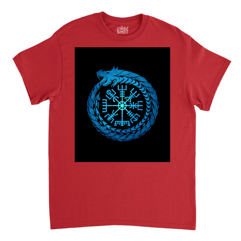 Vegvisir Jormungandr World Serpent  70s Yellow Classic T-shirt | Artistshot