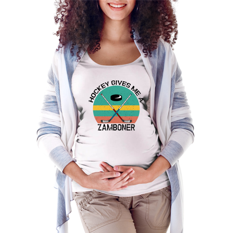 Hockey Gives Me A Zamboner For Light Maternity Scoop Neck T-shirt by Gurkan | Artistshot