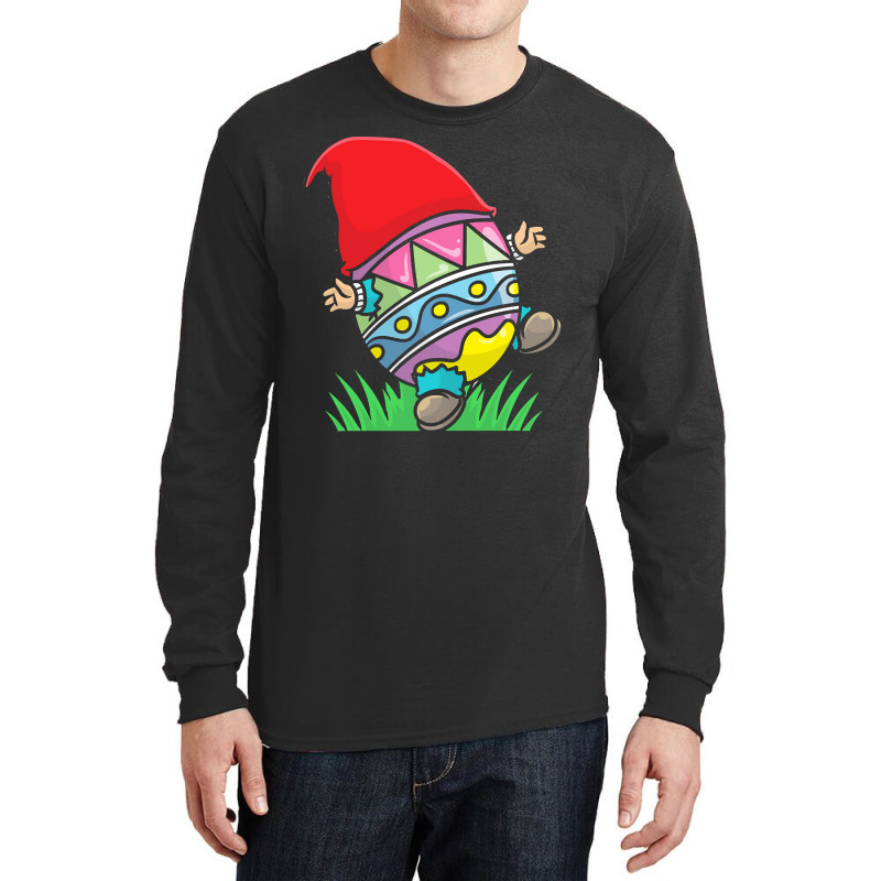 Easter Gnome T  Shirt Easter Gnome Dwarf Elf Colorful Easter Egg Costu Long Sleeve Shirts | Artistshot