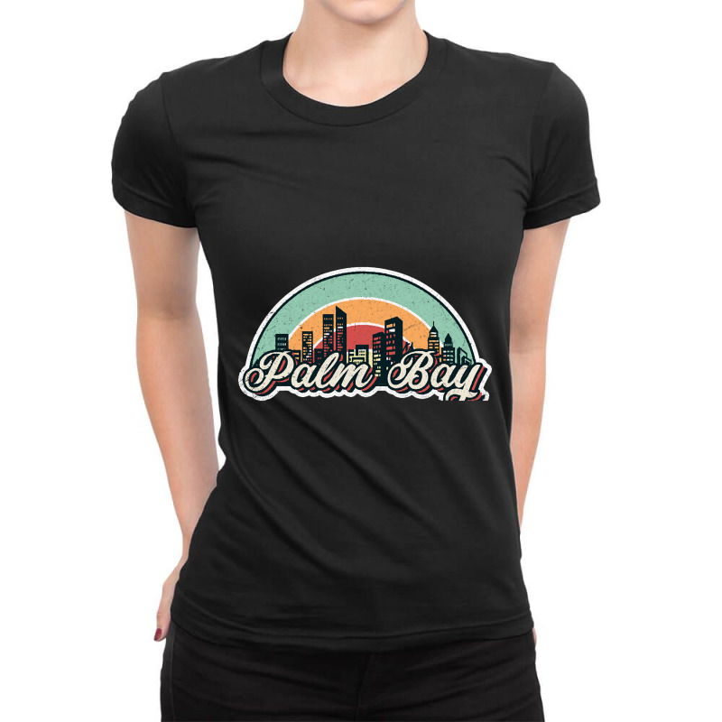 Palm Bay City Retro Ladies Fitted T-Shirt by cryingfamilies16 | Artistshot