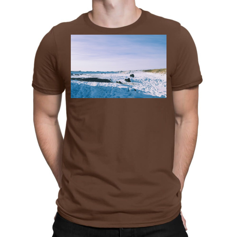 Snowy View In Njardvik  Blue Quote T-shirt | Artistshot