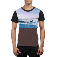 Snowy View In Njardvik  Blue Quote Graphic T-shirt | Artistshot