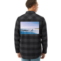 Snowy View In Njardvik  Blue Quote Flannel Shirt | Artistshot