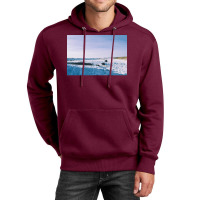 Snowy View In Njardvik  Blue Quote Unisex Hoodie | Artistshot