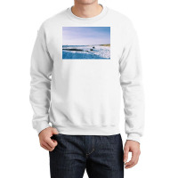 Snowy View In Njardvik  Blue Quote Crewneck Sweatshirt | Artistshot