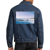 Snowy View In Njardvik  Blue Quote Men Denim Jacket | Artistshot