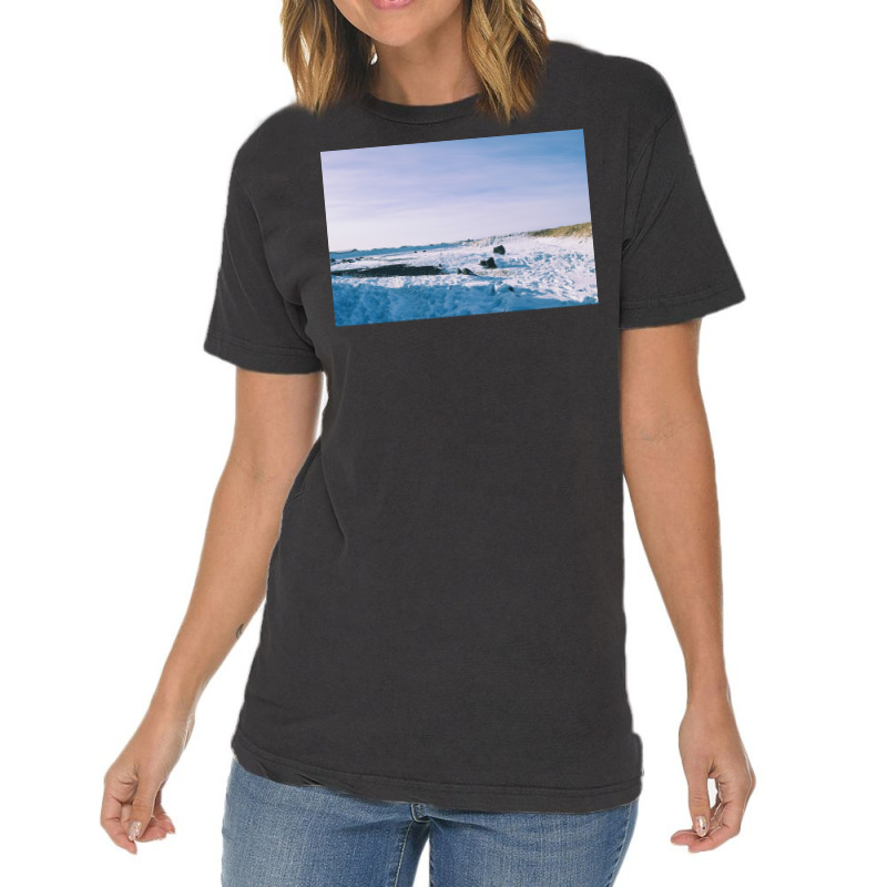 Snowy View In Njardvik  Blue Quote Vintage T-shirt | Artistshot