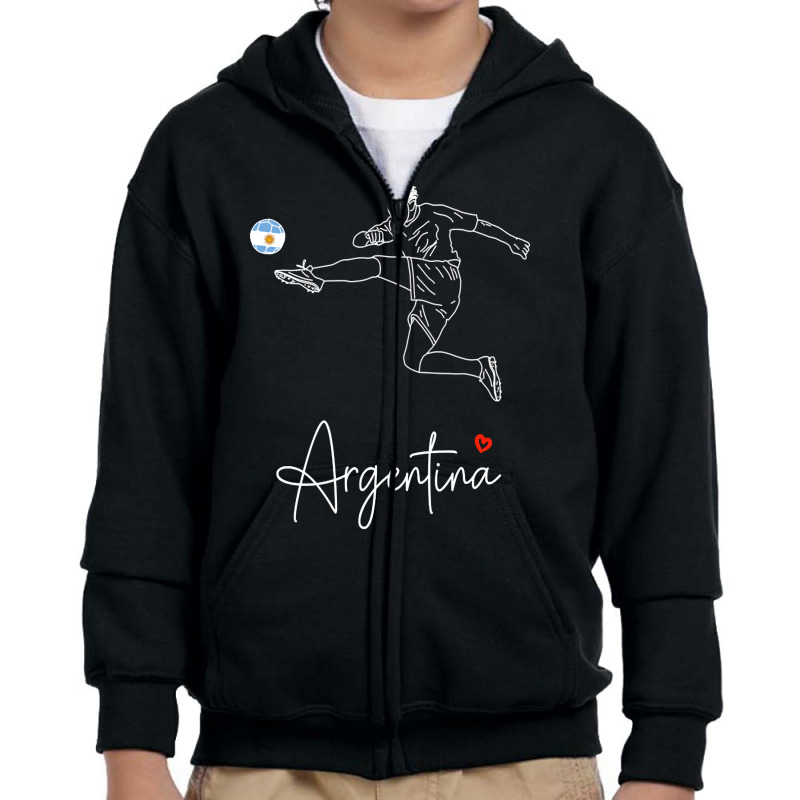 Argentina Football Youth Zipper Hoodie | Artistshot