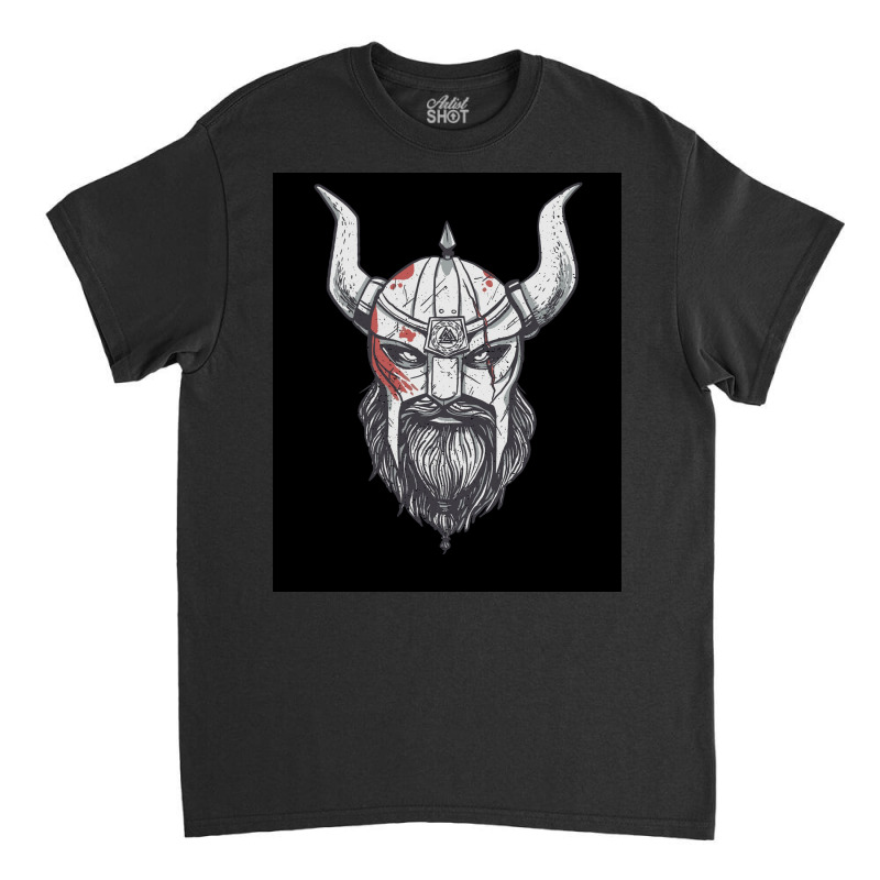 Viking Warrior Head Illustration Image  Gift Hippie Classic T-shirt by wedmanrolingf | Artistshot