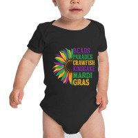 Beads Parades Crawfish Kingcake Funny New Orleans Mardi Gras Baby Bodysuit | Artistshot