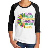 Beads Parades Crawfish Kingcake Funny New Orleans Mardi Gras Youth 3/4 Sleeve | Artistshot