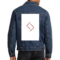 Viking Norse Rune Jera Simple Red Amp White  80s Hippie Men Denim Jacket | Artistshot