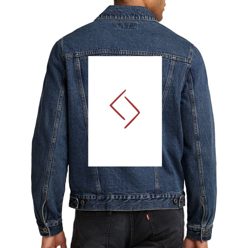 Viking Norse Rune Jera Simple Red Amp White  80s Hippie Men Denim Jacket | Artistshot