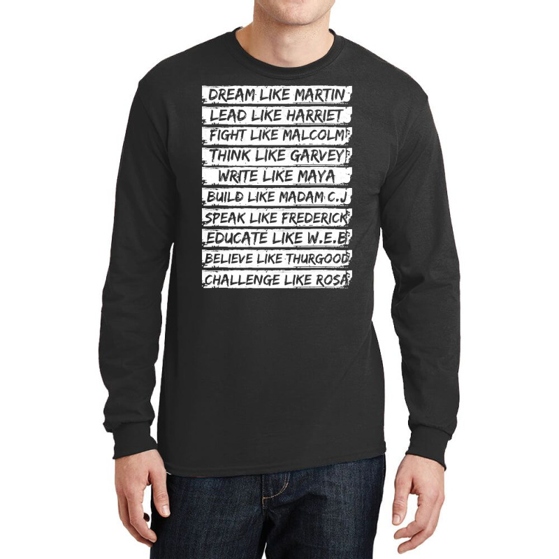 Black History Shirt Dream Like Martin Lead Like Harriet Pullover Hoodi Long Sleeve Shirts by TeaMenShop | Artistshot