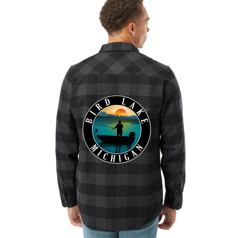 Bird Lake Fishing Michigan Sunset Flannel Shirt | Artistshot