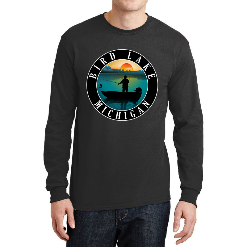 Bird Lake Fishing Michigan Sunset Long Sleeve Shirts | Artistshot