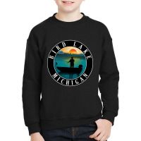 Bird Lake Fishing Michigan Sunset Youth Sweatshirt | Artistshot