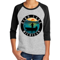 Bird Lake Fishing Michigan Sunset Youth 3/4 Sleeve | Artistshot