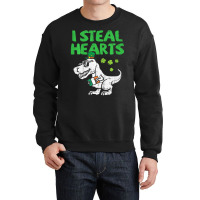 Limited Edition Kids I Steal Hearts T-rex Dinosaur Dino St Patricks Da Crewneck Sweatshirt | Artistshot