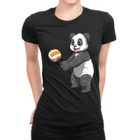 Limited Edition Panda Volleyball Panda Playing Volleyball Panda Ladies Fitted T-shirt | Artistshot