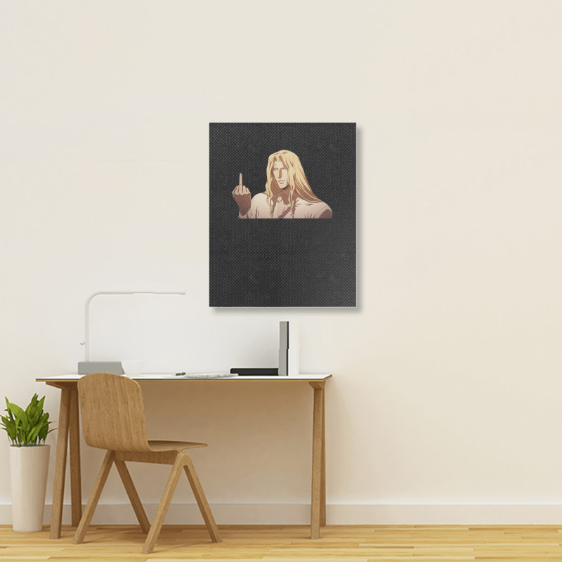 Alucard Flipping The Bird Portrait Canvas Print | Artistshot