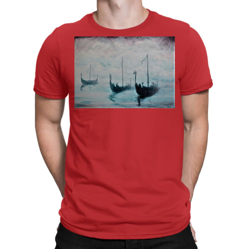 Viking Ships From The Mist  70s Trending T-shirt | Artistshot