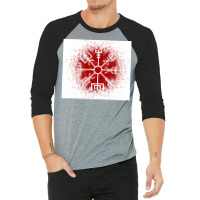 Vegvisir Red Spray  Yellow Blue 3/4 Sleeve Shirt | Artistshot