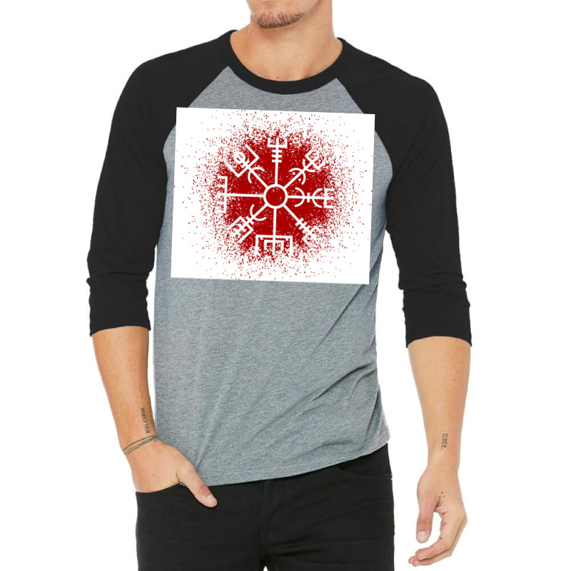 Vegvisir Red Spray  Yellow Blue 3/4 Sleeve Shirt | Artistshot