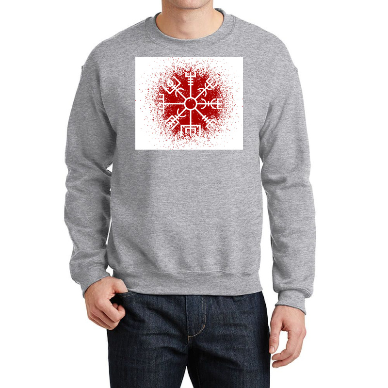 Vegvisir Red Spray  Yellow Blue Crewneck Sweatshirt | Artistshot