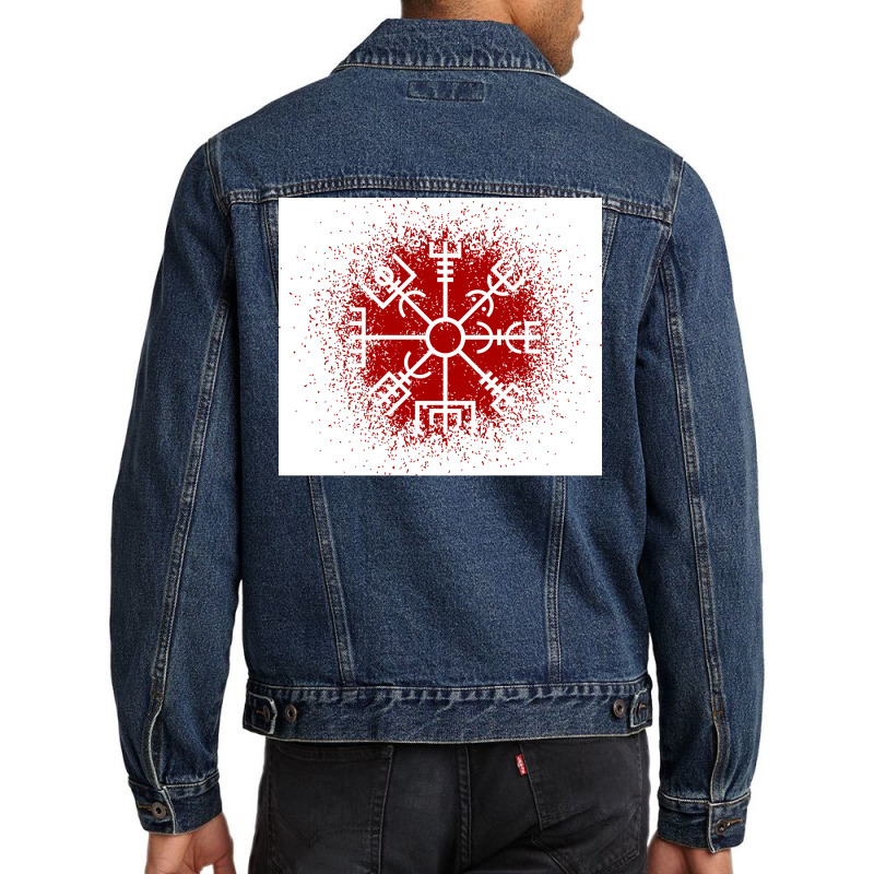 Vegvisir Red Spray  Yellow Blue Men Denim Jacket | Artistshot