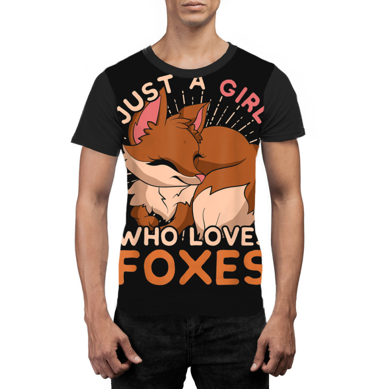 Just A Girl Who Loves Foxes Cute Wild Animal Women Gift Fox Graphic T-shirt by RachelRenePeckham | Artistshot