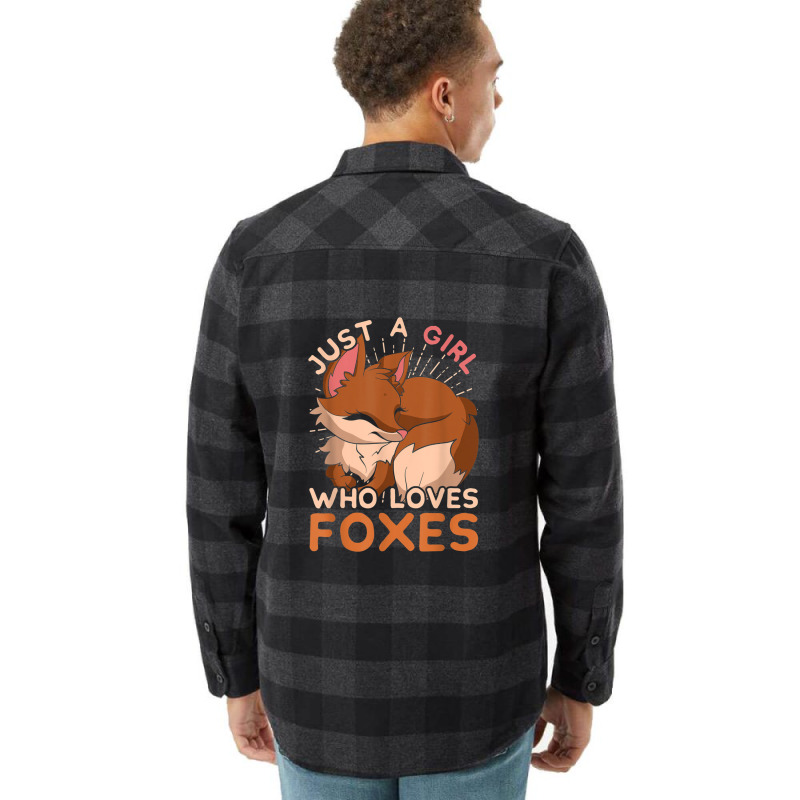 Just A Girl Who Loves Foxes Cute Wild Animal Women Gift Fox Flannel Shirt by RachelRenePeckham | Artistshot