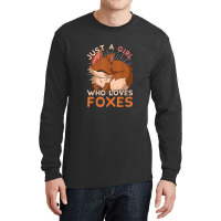 Just A Girl Who Loves Foxes Cute Wild Animal Women Gift Fox Long Sleeve Shirts | Artistshot