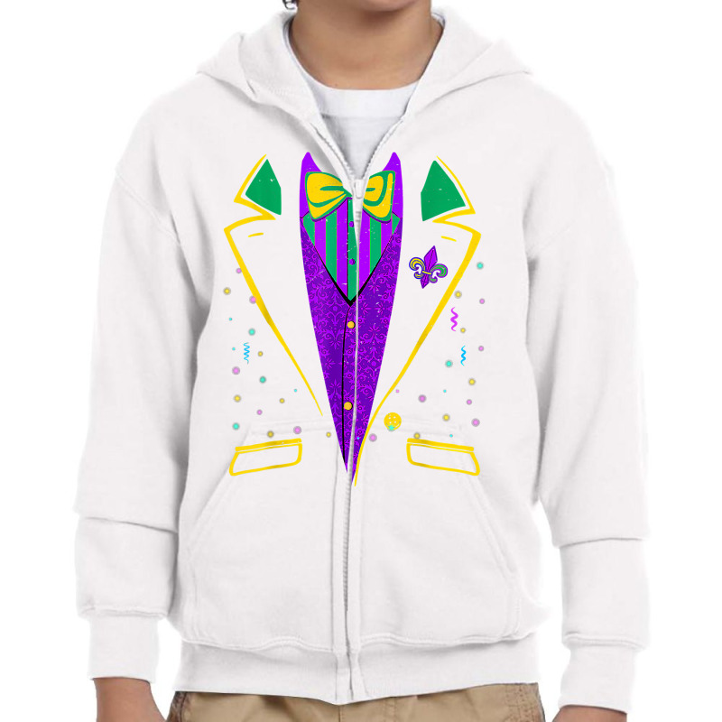 Mardi Gras Tuxedo Costume Carnival Parade Design T Shirt Youth Zipper Hoodie | Artistshot