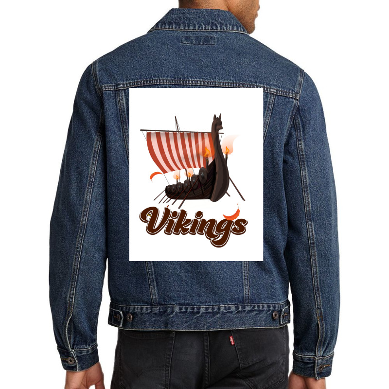 Vikings  Green Retro Men Denim Jacket | Artistshot