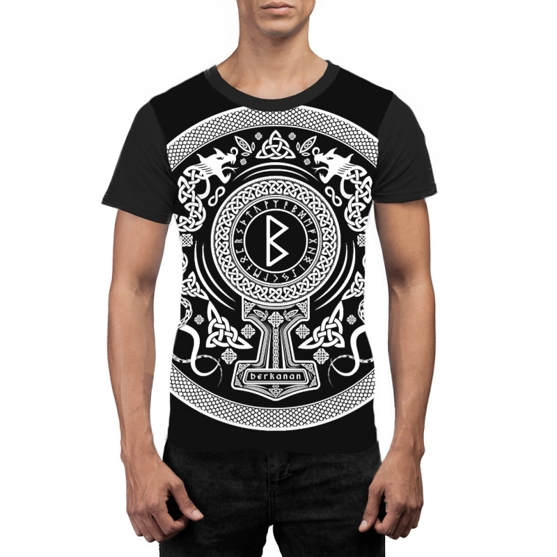 Berkanan Berkano Elder Futhark Runes Ancient Rune Symbol In White Graphic T-shirt by currentlyderby559 | Artistshot