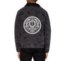 Berkanan Berkano Elder Futhark Runes Ancient Rune Symbol In White Unisex Sherpa-lined Denim Jacket | Artistshot