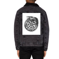 Vikingvegvisir Tattoo Norse Mythology  Humor Unisex Sherpa-lined Denim Jacket | Artistshot