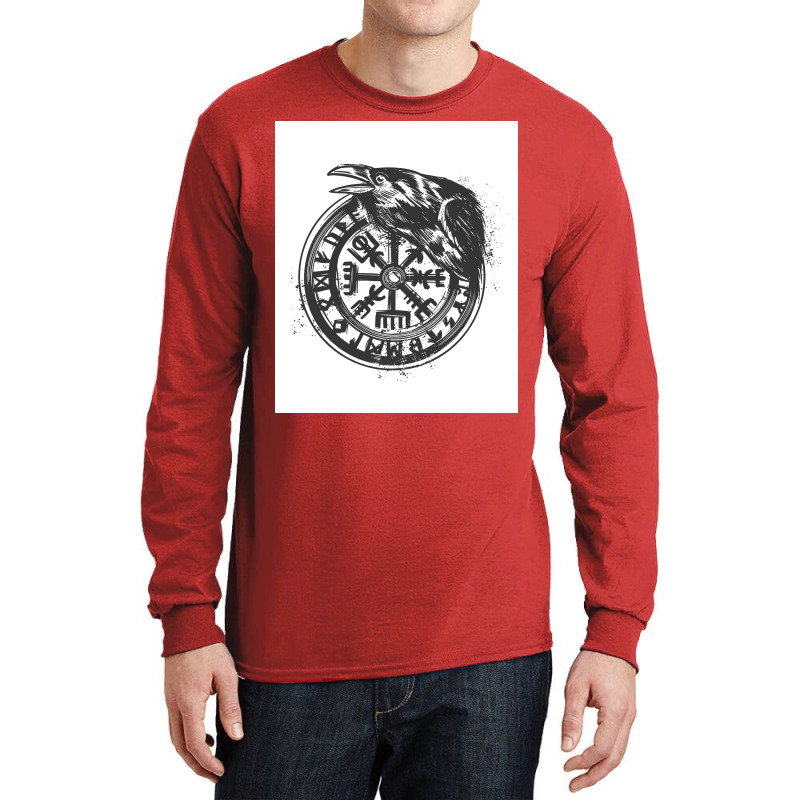 Vikingvegvisir Tattoo Norse Mythology  Humor Long Sleeve Shirts | Artistshot