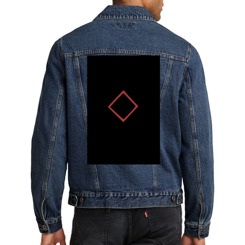 Viking Norse Rune Ingwaz Simple Red Amp Black  Cute Humor Men Denim Jacket | Artistshot