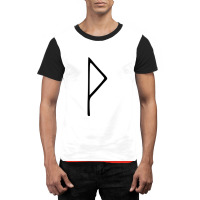 Viking Norse Rune Wunjo Simple Black Amp White  Red Cool Graphic T-shirt | Artistshot