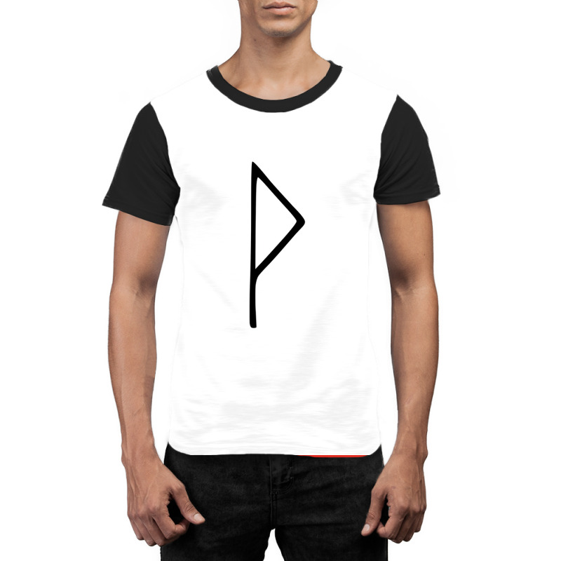 Viking Norse Rune Wunjo Simple Black Amp White  Red Cool Graphic T-shirt | Artistshot