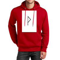 Viking Norse Rune Wunjo Simple Black Amp White  Red Cool Unisex Hoodie | Artistshot