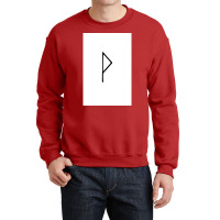 Viking Norse Rune Wunjo Simple Black Amp White  Red Cool Crewneck Sweatshirt | Artistshot