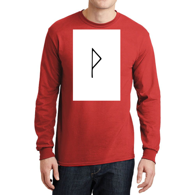 Viking Norse Rune Wunjo Simple Black Amp White  Red Cool Long Sleeve Shirts | Artistshot