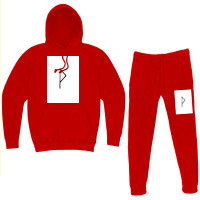 Viking Norse Rune Wunjo Simple Black Amp White  Red Cool Hoodie & Jogger Set | Artistshot