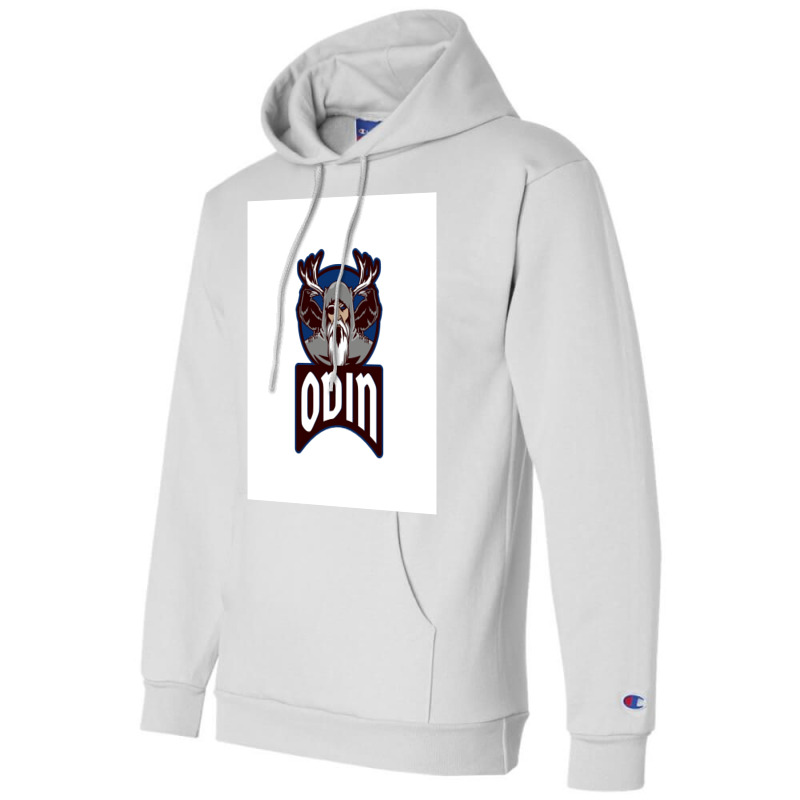 Viking Odin Norse God  Blue 70s Champion Hoodie | Artistshot