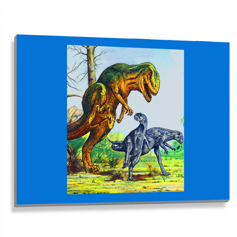 Allosaurus Vs Dryosaurus Poster Music Metal Print Horizontal | Artistshot