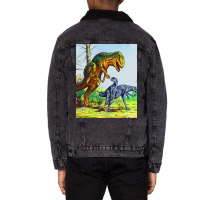 Allosaurus Vs Dryosaurus Poster Music Unisex Sherpa-lined Denim Jacket | Artistshot