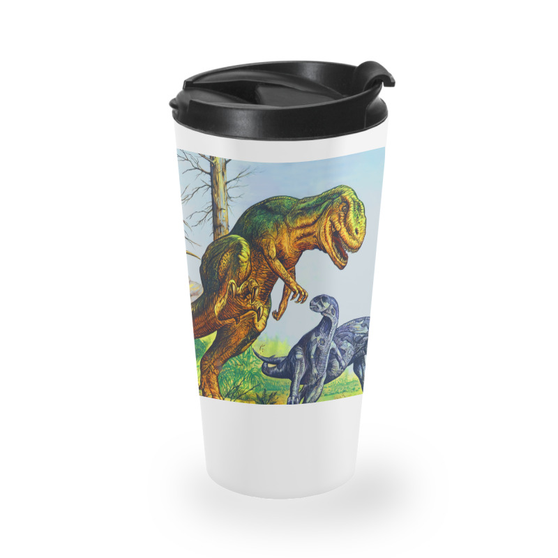 Allosaurus Vs Dryosaurus Poster Music Travel Mug | Artistshot